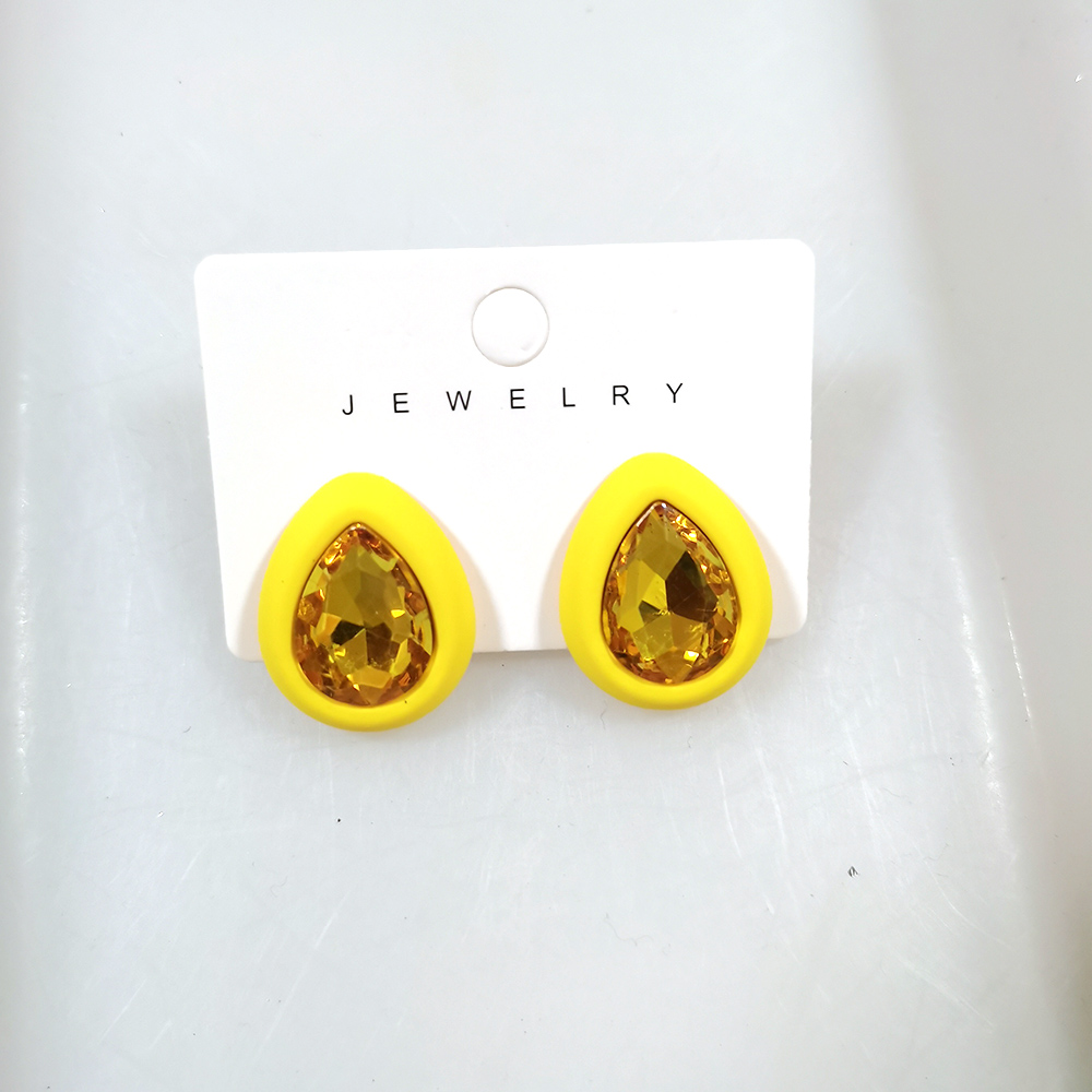 Strass oorbellen voor vrouwen vierkante oorknopjes pendientes 2023 trend geometrische kantoor feestcadeau mode-sieraden: Rose Goud Kleur