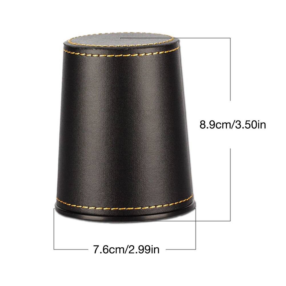 Dice Cup Set With 5 Dices PU Leather Stable Sturdy Comfortable Bar KTV Entertainment Dice Cup For Family Gatherings Party Game