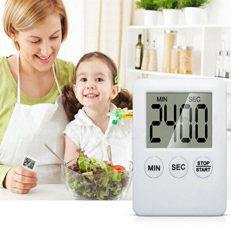 Super Thin LCD Digital Screen Kitchen Timer Square Cooking Count Up Countdown Alarm Sleep Stopwatch Temporizador Clock