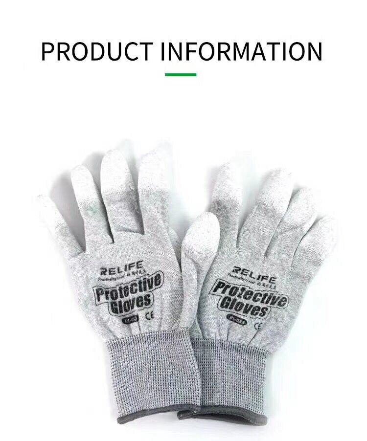 Nylon tricoté Anti gants statiques gants de travail électroniques outils de réparation de téléphone gants de doigt enduits de paume en polyuréthane pour protège-doigts