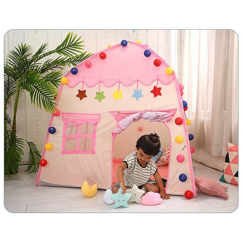 Tenda da castello per bambini all'aperto coperta Baby Princess Game House fiori casa in fiore pieghevole regali per la casa del gioco