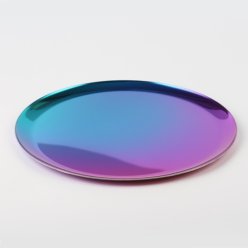 11inchs Boreal Europe style golden receive a plate of metal circular fruit tray: Purple