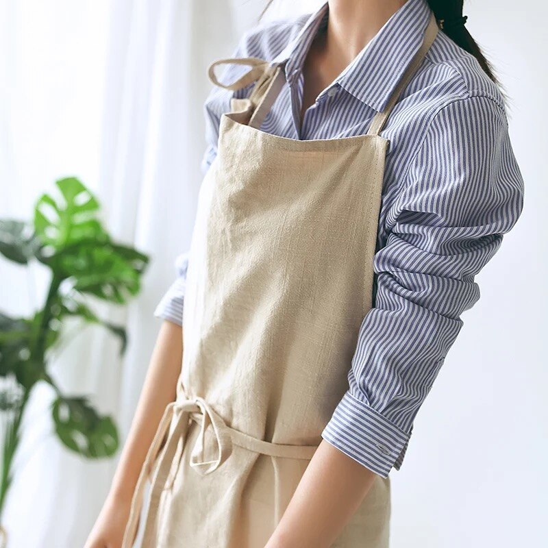 Blume Einkaufen Gartenarbeit Schürze Baumwolle Leinen Küche Schürzen Kaffee Einkaufen Kittel Küche Schürze Frauen Backen Overall Temperament Schürze