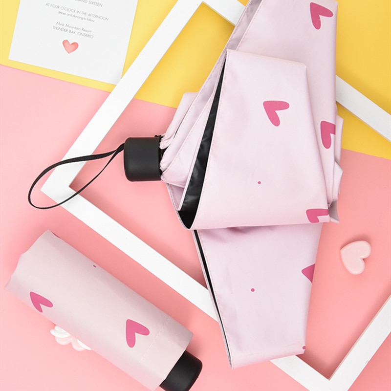 Anti-uv Pocket Umbrella Mini Folding Sun Umbrellas Parasol Sun Foldable Umbrella Mini Umbrella Candy Color Traveling Rain Gear