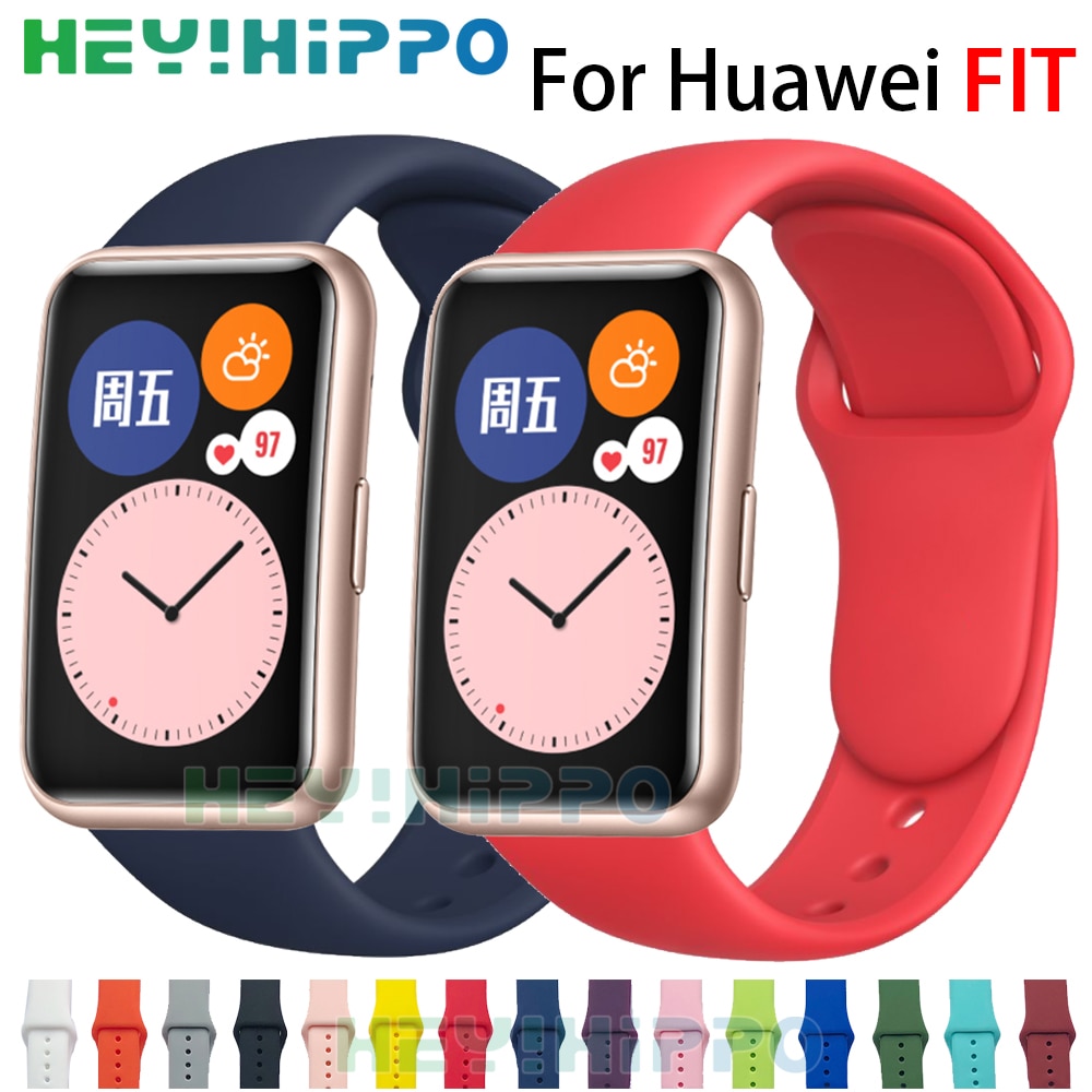 Correa de silicona para Huawei watch FIT, banda deportiva suave para huawei fit, accesorios de repuesto para pulsera