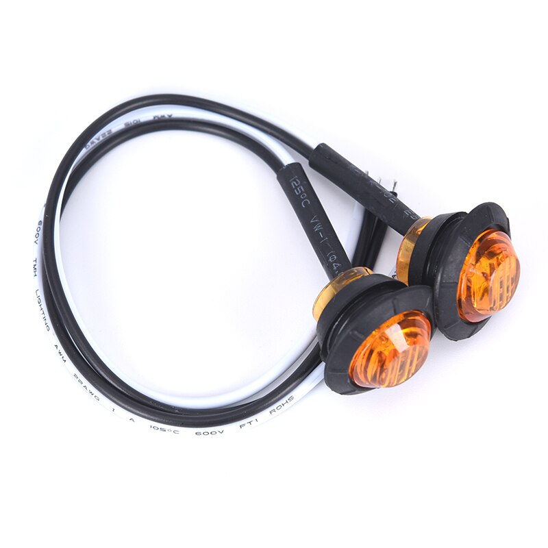 10 kpl mini 1 '' pyöreä keltainen led-valo edessä takasivu merkkivalot kuorma-auton perävaunun moottoripyörä 12v