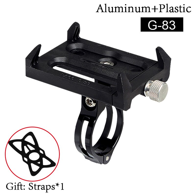 Ultralight Bicycle Phone Holder FOR 3.5"-7.15" Smartphone GPS Stable Upgrade Fixed Adjustable Support Bike Stand Mount Bracket: G83-Black