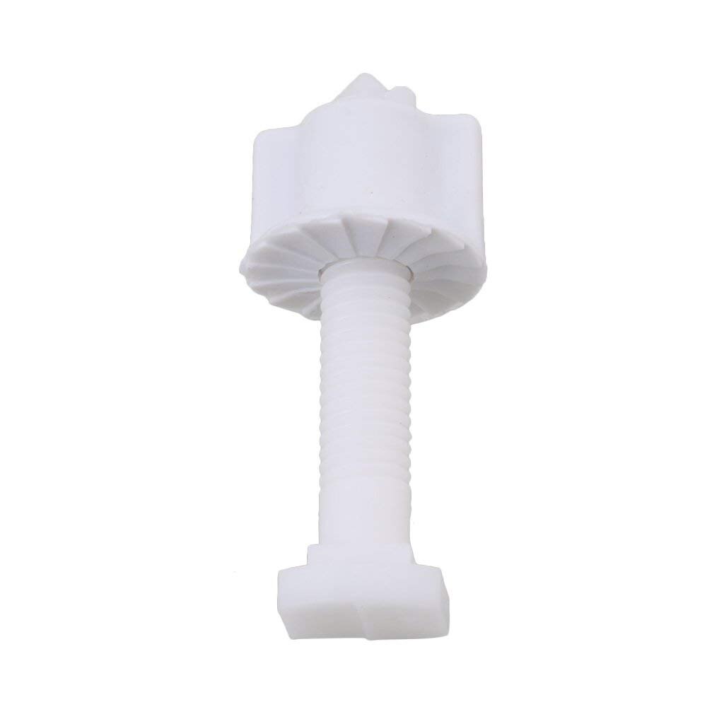 10PCS White Plastic Rectangular Toilet Seat Covers Hinges Blind Holes Nuts Screws