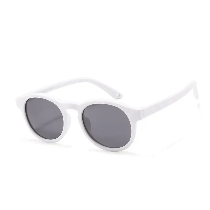 Modische erste Sonnenbrille für Babys mit Riemen, rund, flexibel, UV400, polarisiert, für Kleinkinder Ich bin ändern von 0–3 Jahren: Blau