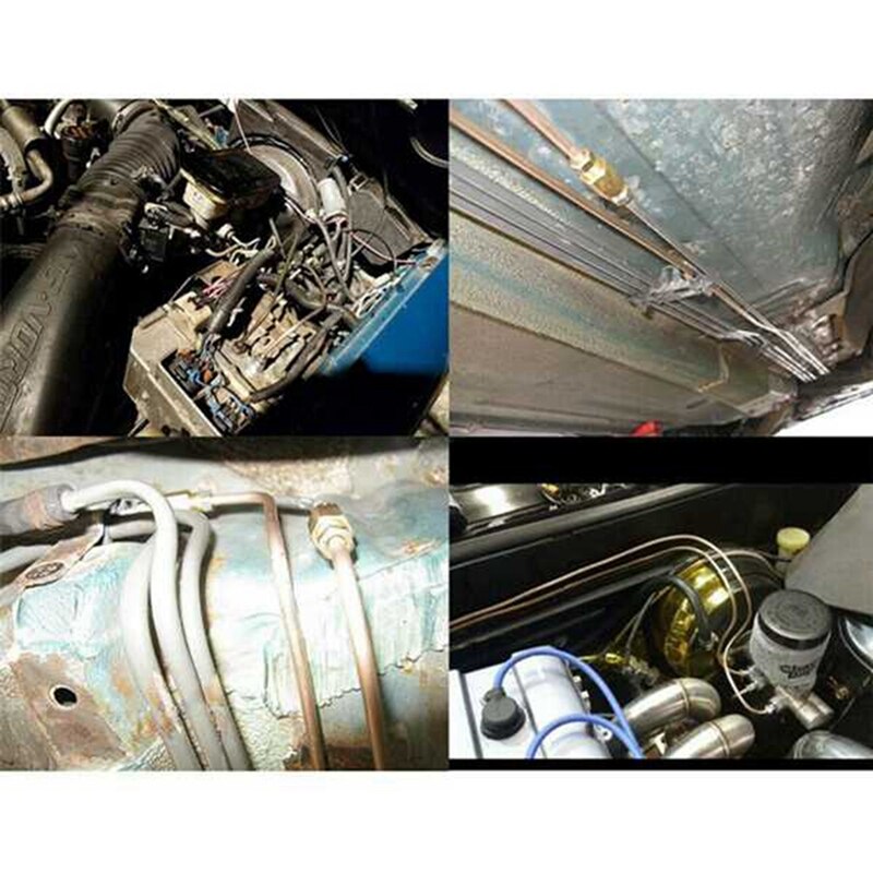 32.8 Ft Brake Pipe Copper-Plated Steel Pipe 3/16 Inch Car Replacement Brake Pipe Kit Car Brake Hose