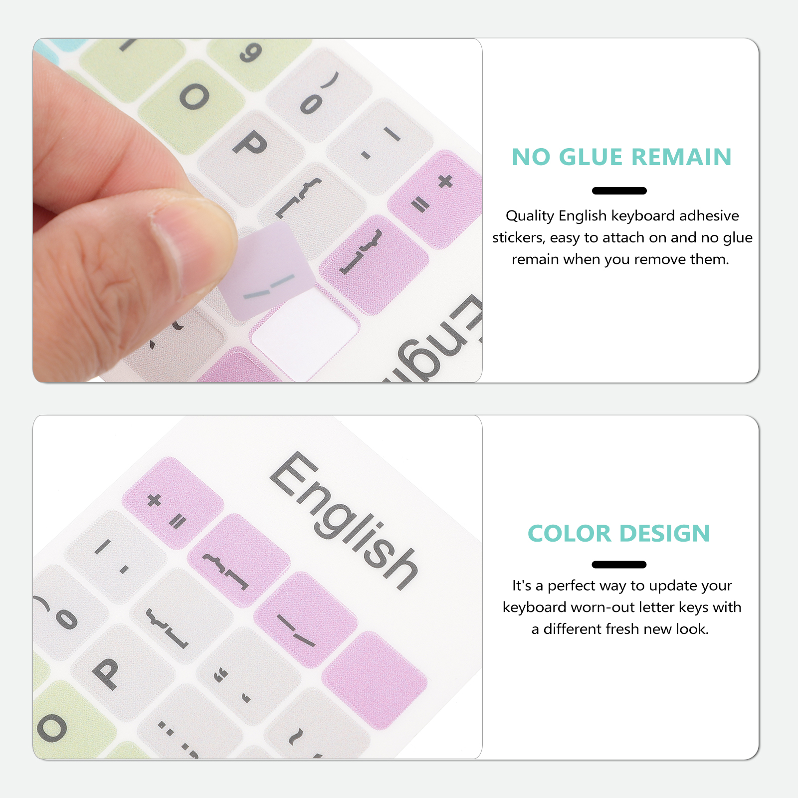2 Sheets Laptop Keyboard Sticker Laptop Keyboard Sticker English Keyboard Decal