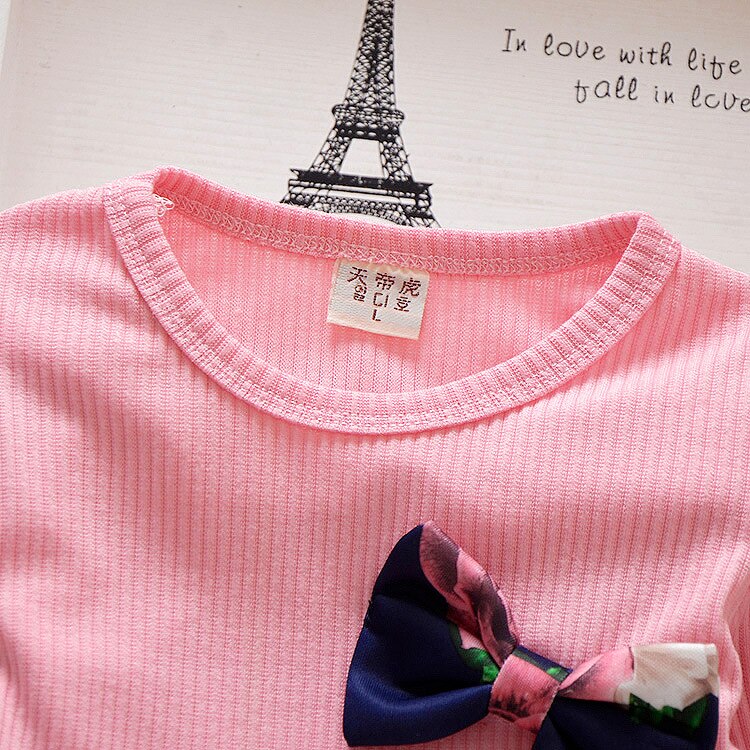 1-4y Bambino Del Bambino Della Ragazza del Vestito di Autunno Del Bambino Vestito Floreale Manica Lunga Per Bambini Vestiti Delle Ragazze di Modo Vestiti