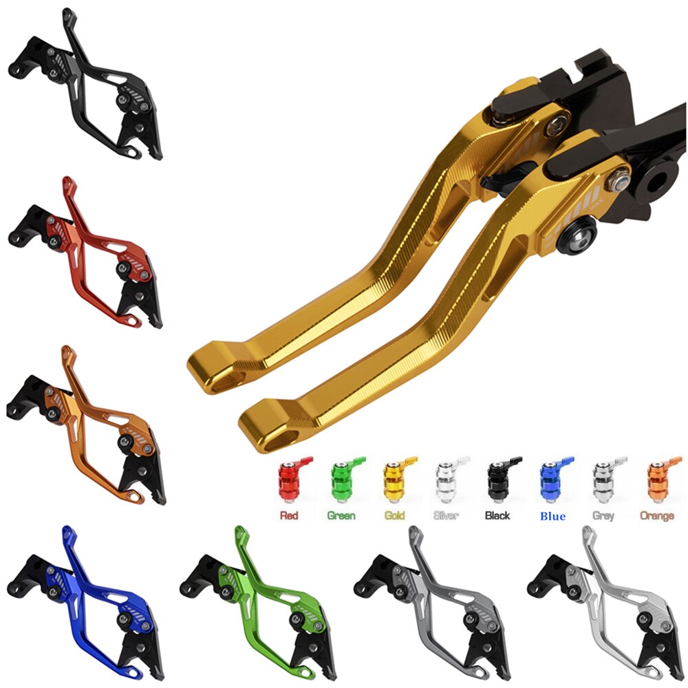 For Kawasaki Ninja 125 250 300 400 500 1000 H2/R ZX6R ZX10R ZX14R 5D Short Black Clutch Brake Levers Adjustable CNC ZZR 1400