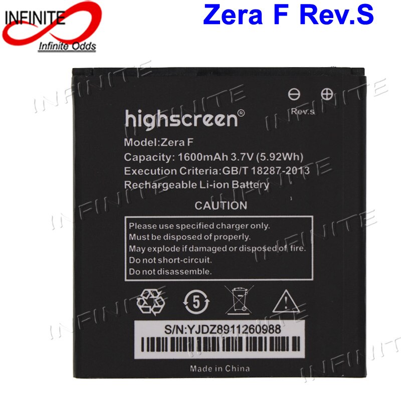 Voor Highscreen Zera F Rev.S Batterij 1600Mah Accu (54X57Mm)