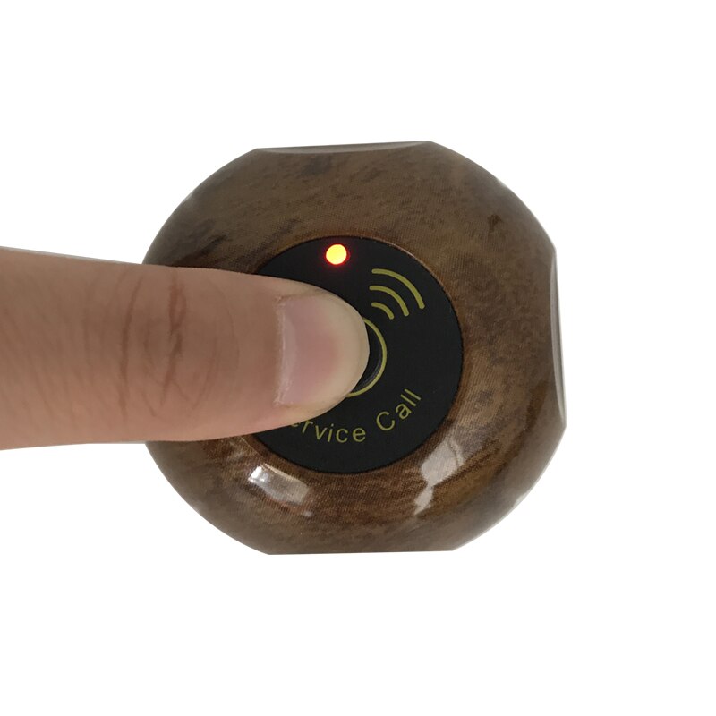 Wireless Paging System For Restaurent 3 One Key Call Button Pager Transmitter Frequency 433MHz