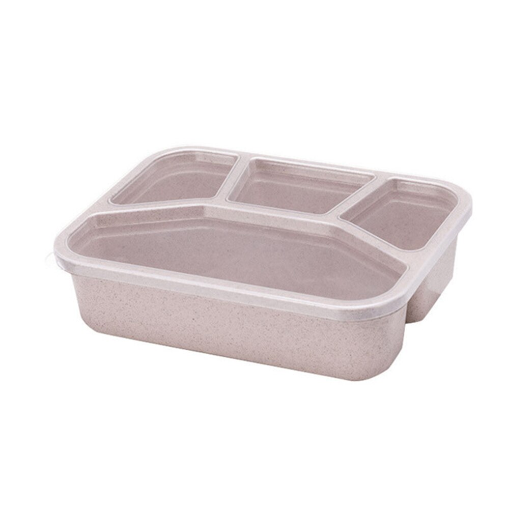 Tarwe Magnetron Bento Lunchbox Picknick Voedsel Fruit Opbergdoos Container Voor Kinderen Volwassen Case Container Diner Organizer: Beige