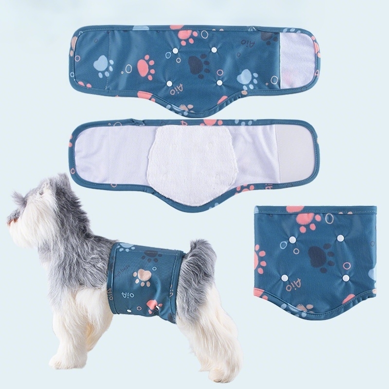 Pañales ajustables para perros con dibujos de animales, lavables, absorbentes para perros, bragas reutilizables para mascotas, pantalones cortos fisiológicos