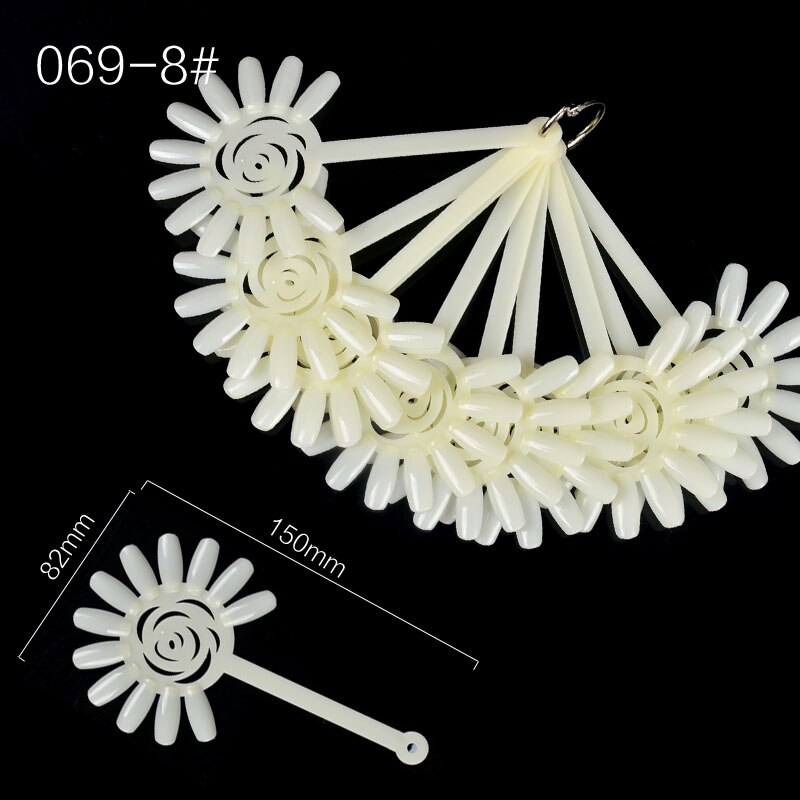 Tips voor valse nagels kleurenkaart oefendisplay gereedschap transparante witte gesp ring manicure nagelkunst gereedschap: 069-8