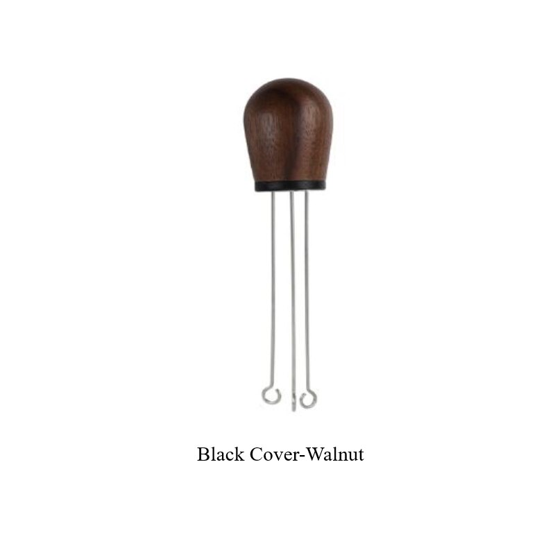 Solid Wood Handle Needle Coffee Tamper Coffee Tamper Distributor Leveler Tool Needle Coffee Powder Distributor Kitchen Accessor: Black Walnut