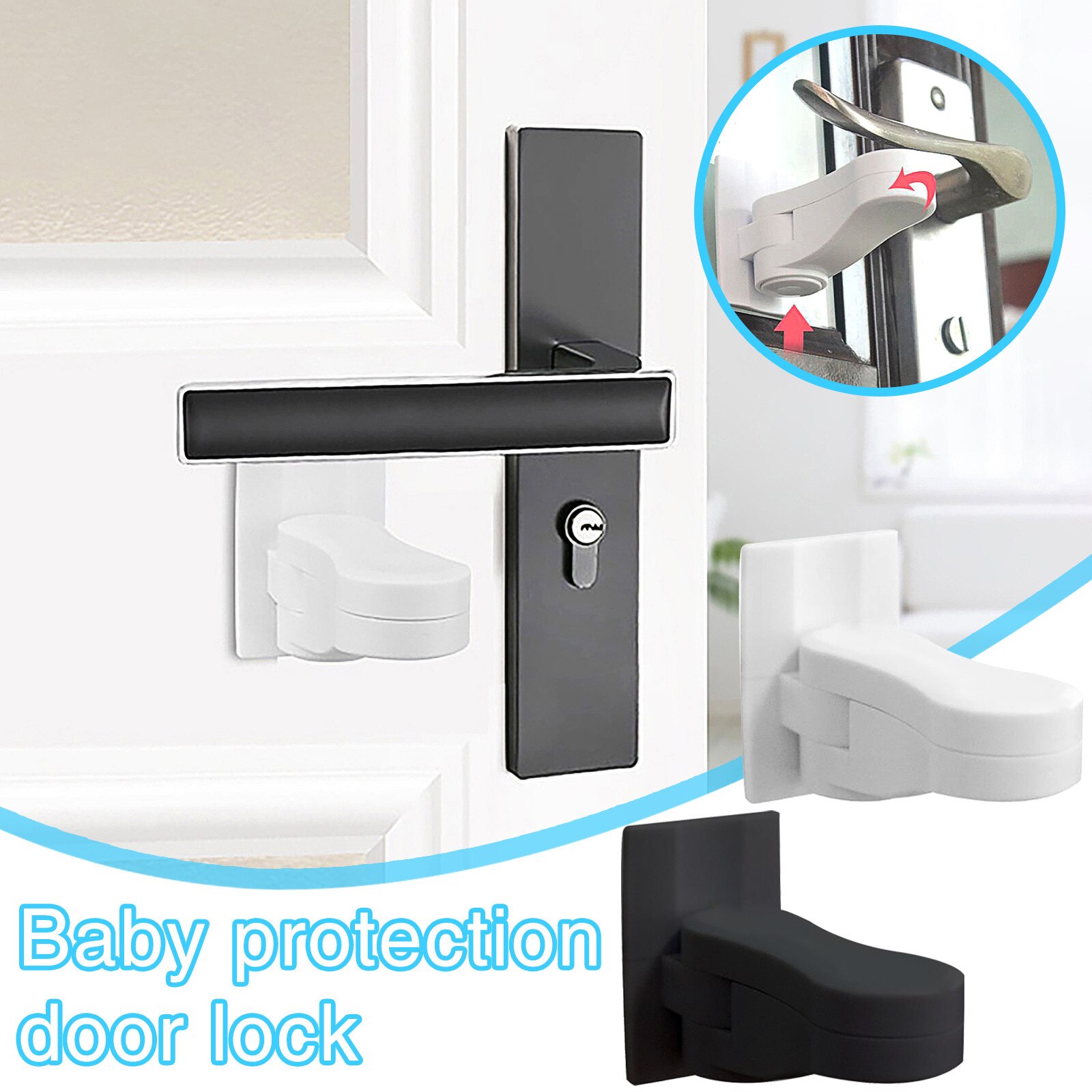 4 Stuks Kinderslot Baby Deurklink Slot Hendel Slot Proof Venster Anti-Opening Bescherming Peuter Kids Deur stopper # Yj