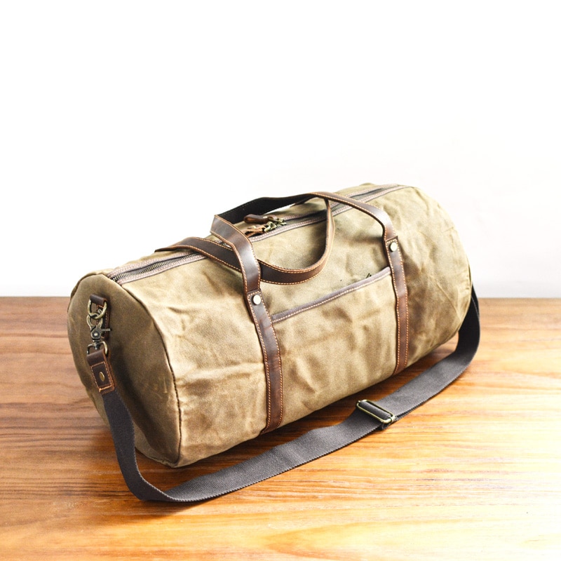 Gewaxt Canvas Handtas Mannen Grote Capaciteit Messenger Bag Tote Weekend Bag