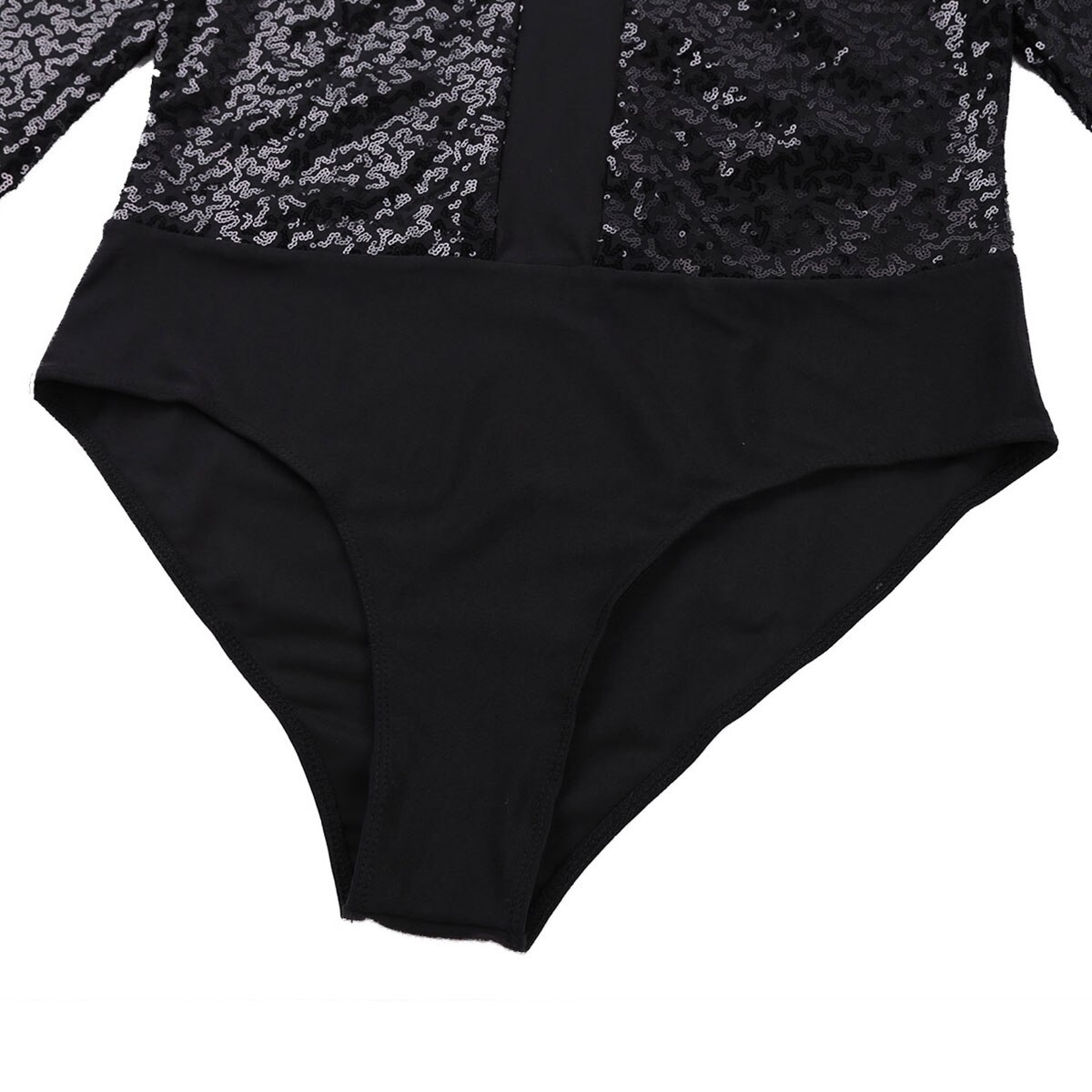 Camiseta de baile de Ballet latino de lentejuelas para hombre, leotardos de manga larga, mono de gimnasia de corte alto, mono de salón para adulto, Ropa de baile