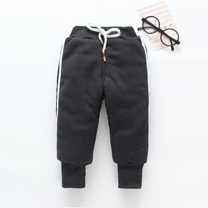 Baby jongens winter broek pasgeboren baby casual katoen dikker plus fluwelen broek baby jongens kids sport warme broek broek outfits: black / 24M