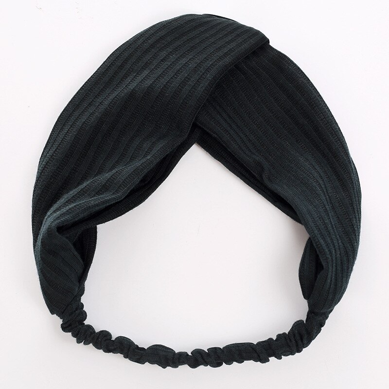 Bohemian Meisjes Haarband Haaraccessoires Cross Top Knoop Elastische Hoofdbanden Voor Vrouw Zachte Effen Kleur Twisted Geknoopt Hoofdband: PZ19