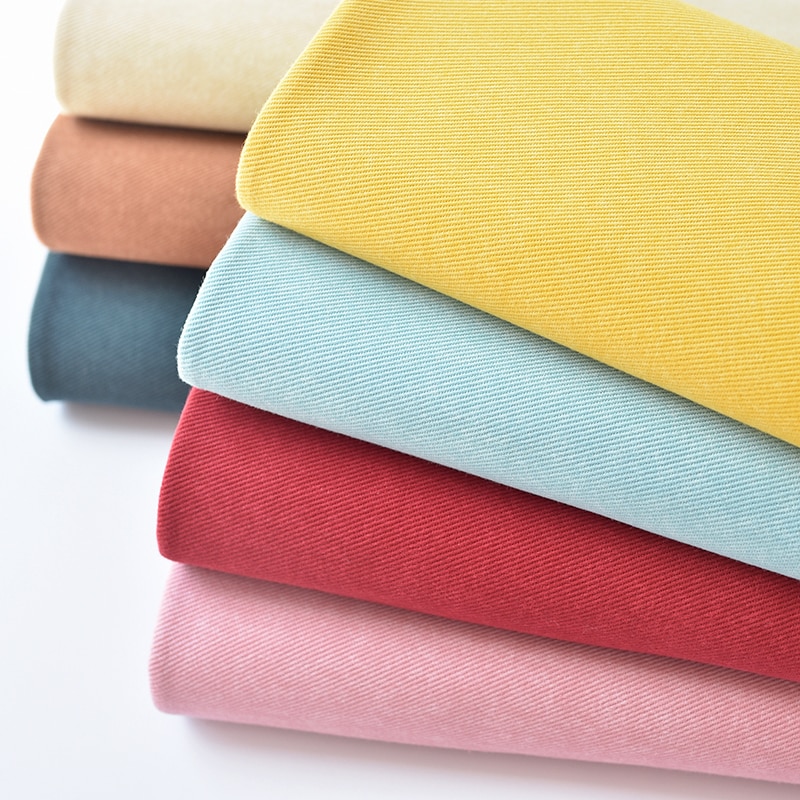 Japan Imports Pure Cotton Drill Pure Color Thick Twill Cloth Fabric Fabric Home Clothing Hand DIY Bag