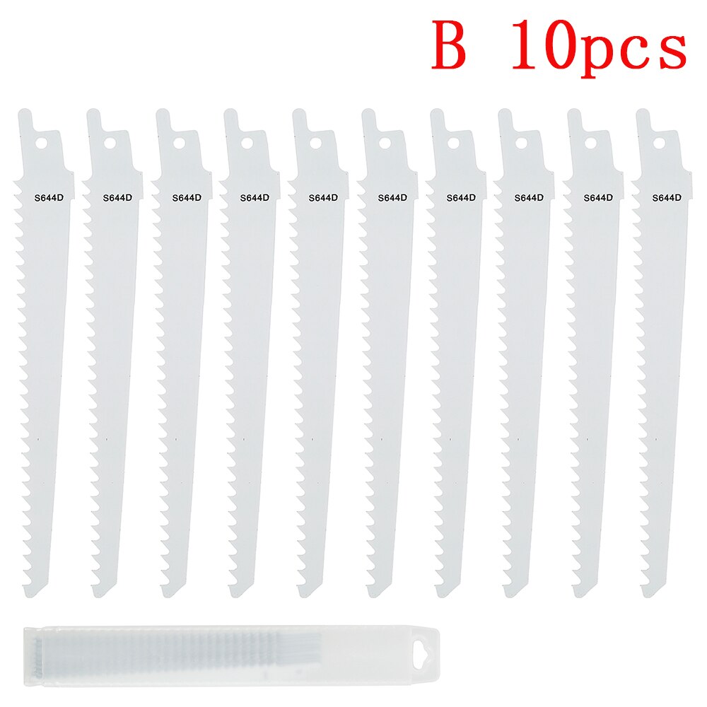 4/10Pcs Reciprocating Saw Blade High Carbon Steel Bimetal Parts for Wood Metal Multi Saber Saws Cutting Power Tools Accessories: B 10pcs