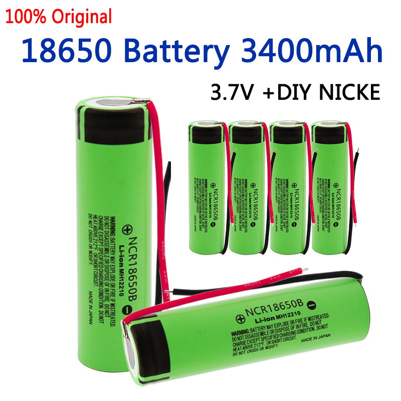 100% Original 18650 Battery 3.7V 18650 3400mAh Lithium Battery For Flashlight battery Battery Pack Rechargeable Battery