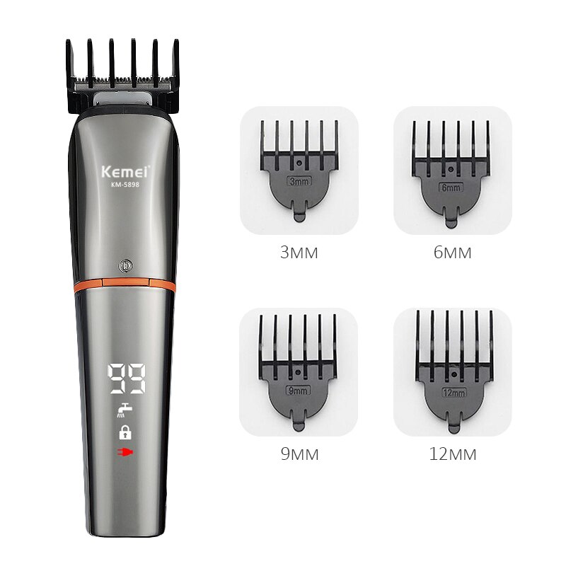 Kemei Profissional Tondeuse Cordless Tondeuse Mannen Baard Trimmer Geluidsarme Scheerapparaat
