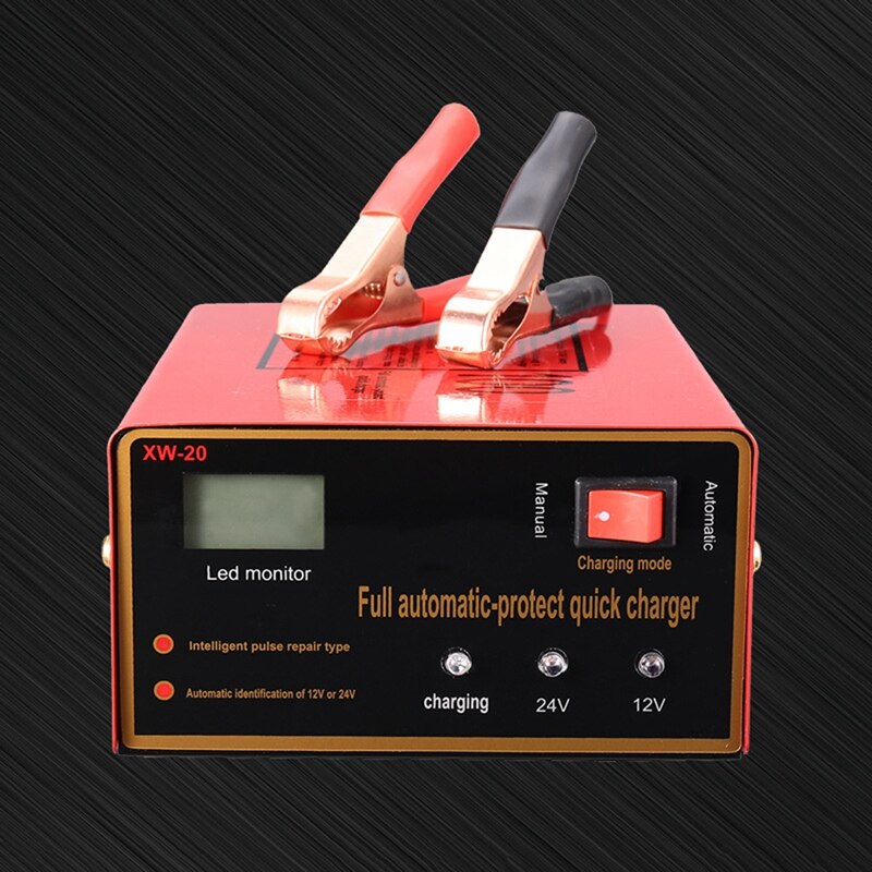 12V/24V Car Battery Charger Volt Pure Copper Pulse Repair Smart Car Battery US Plug
