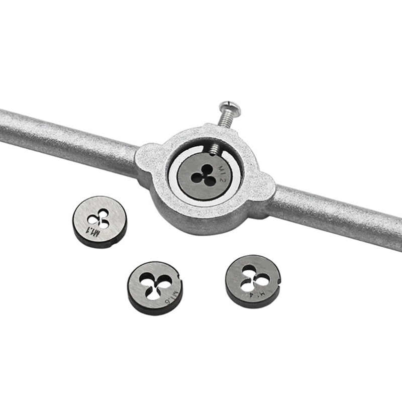 Juego de Mini terrajas métricas HSS, juego de manijas de llave, M1-M1.6, rosca de tornillo, JUL30_33,