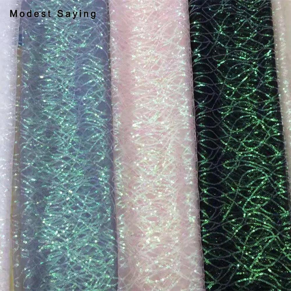 2 Meter Bling Grün Schwarz Welle Pailletten Stoff für Abendkleider Hochzeit Party funkelnd funkeln Tuch für Handwerk Gittergewebe Dekoration