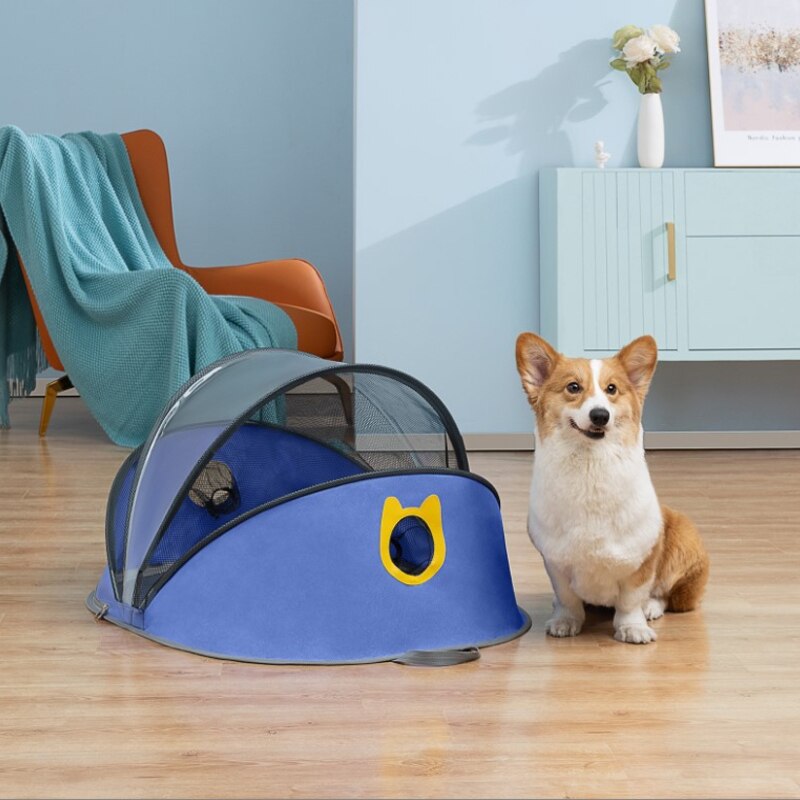 Boîte de séchage pour animaux domestiques, , Cage de soufflage pour chat, chien, tente, sac de toilettage, salle de séchage pour animaux domestiques, système de séchage mains libres multifonction: Blue
