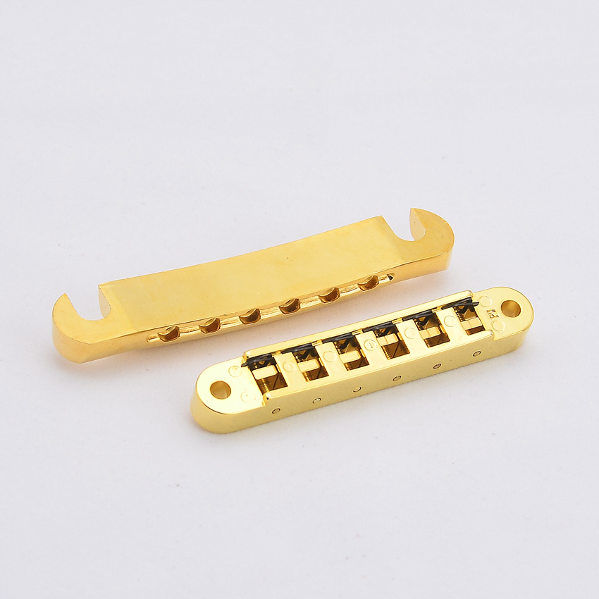 1 Set Zwart/Gold Tune-O-Matic Elektrische Gitaar Brug En Staartstuk Voor Lp Sg 6 String gitaren Elektrische Gitaren