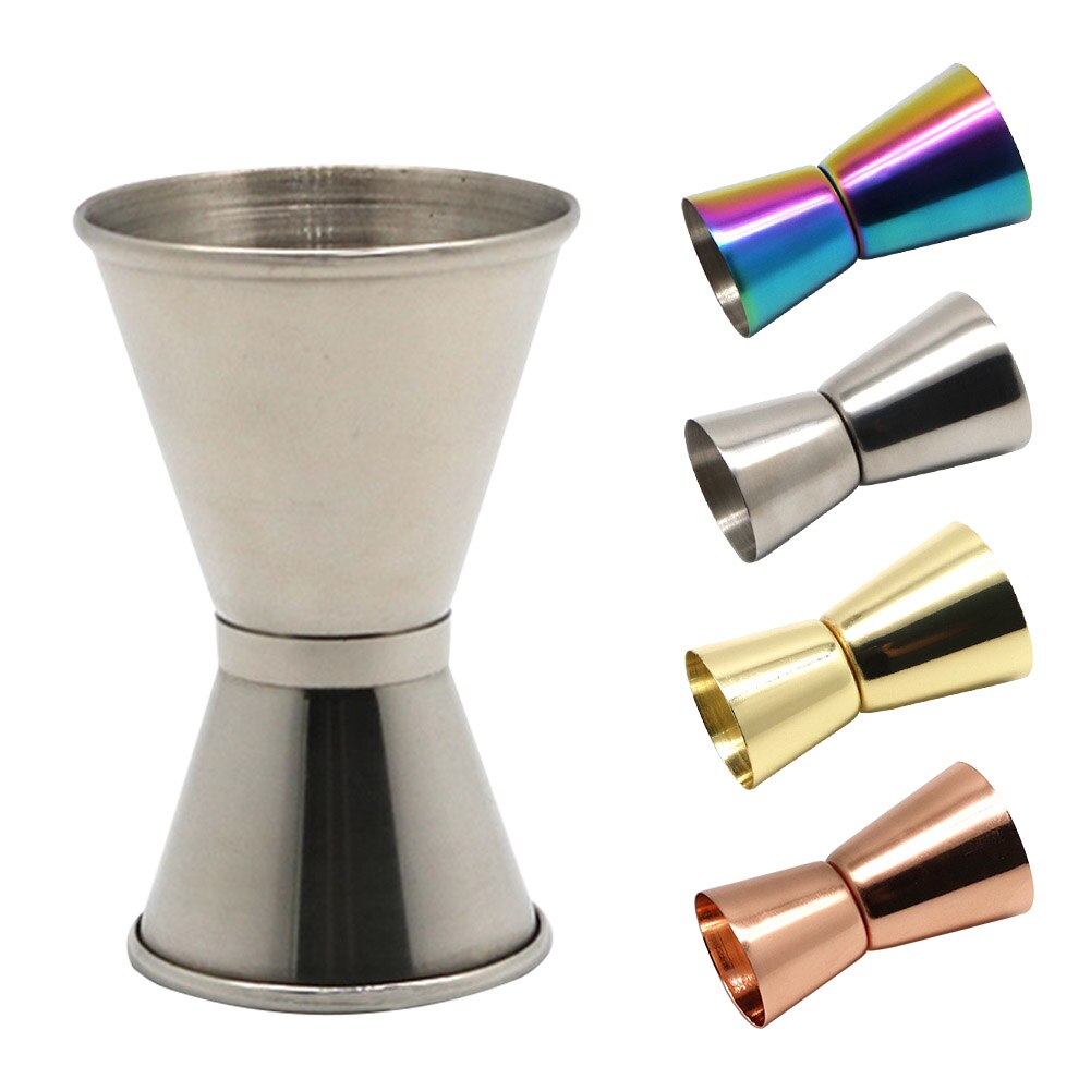 2 st barverktyg mått kopp cocktail jigger kök vändbar rostfritt stål dubbel sprit festvin 15ml 30ml hantverkshällare