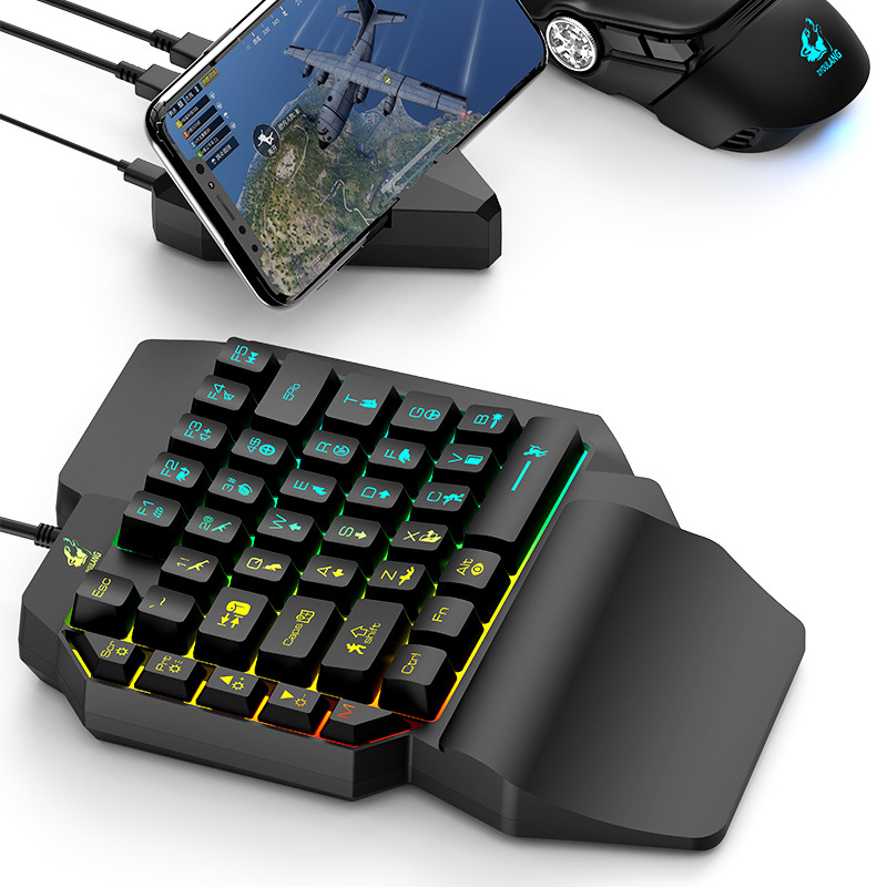 Mini clavier de jeu Portable à une main, USB, rétroéclairé rvb, souris, pour PC, PS4, Xbox, Switch, Gamer