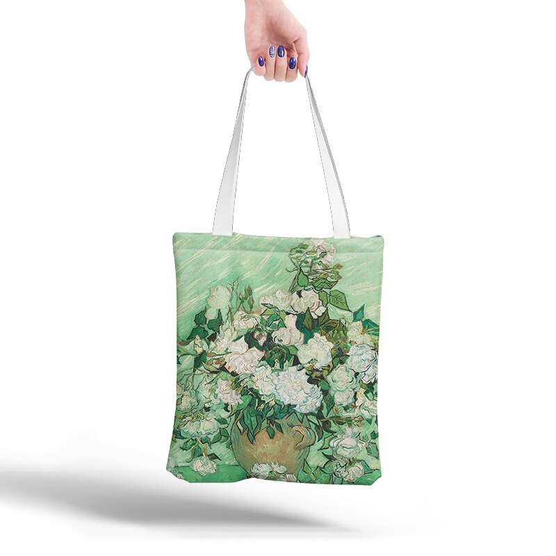Lieferwagen Gogh Einkaufstasche Grafik Tote Harajuku Käufer Tasche Frauen Leinwand Schulter Tasche Für Weibliche Lustige Eco Große-kapazität sacchetto: Stil14
