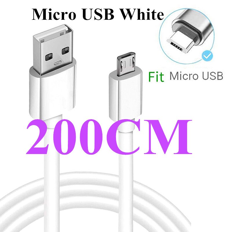 Cargador USB QC 3,0 de 18W, adaptador de carga rápida de teléfono para Realme, C21, Samsung, Xiaomi 11 Lite: 2M Micro USB Cable