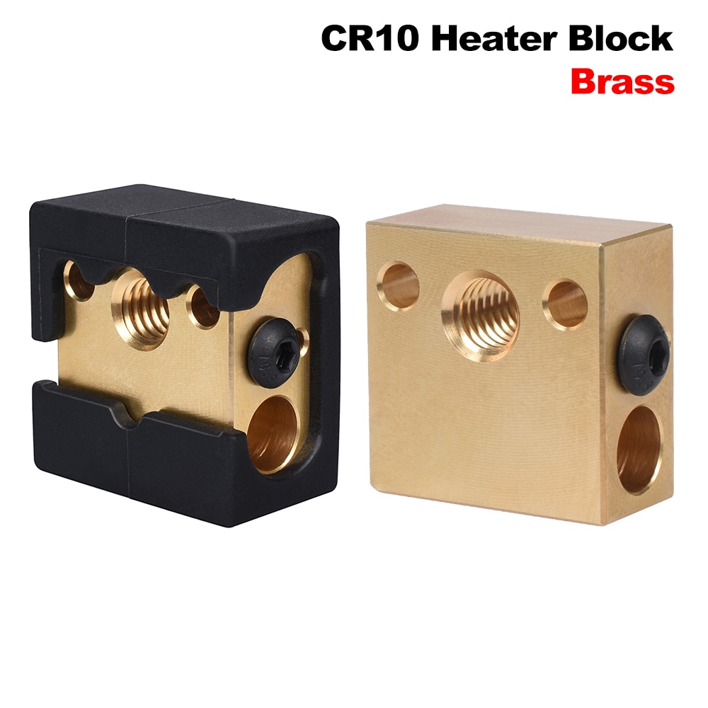 CR10 Heater Blok Messing MK8 Siliconen Sok Zwitserse Cr10 Hotend Warmte Blok Voor Ender 3 Mk7/Mk8/Mk9 J-Head Extruder