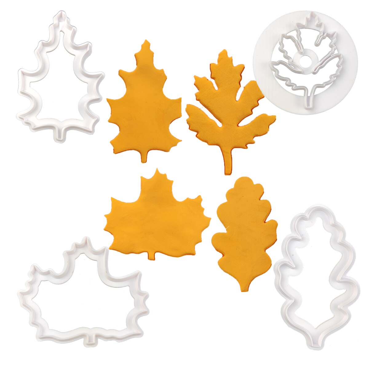 4Pcs Wedding Cake Bakken Esdoorn Bladeren Cookie Fudge Cutter Mould Leaf Thuis Keuken Biscuit Afdrukken Stempel Gereedschappen Drukken Fondant