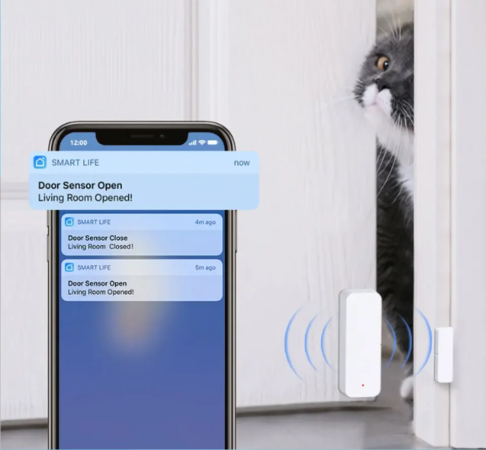 Tuya Zigbee WiFi Deur Raam Sensor Contactsensor Voor Smart Home APP Afstandsbediening Compatibel met Alexa Google Assistant