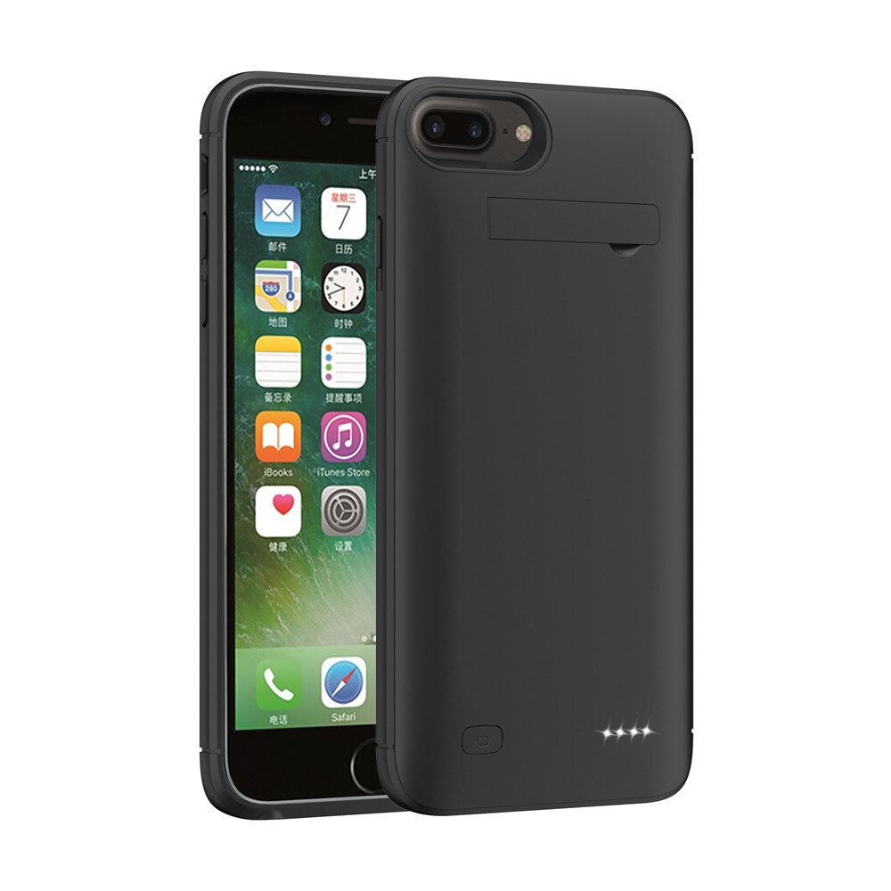 Power Case 5200mAh Portable Shockproof Battery Charger Cover For iPhone 6 6s 7 8 External Power Bank Battery Case: black