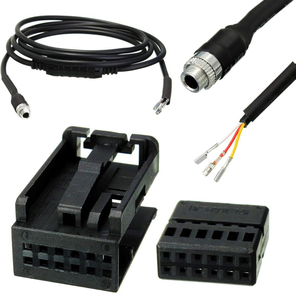 Câble auxiliaire Audio et musique noir femelle, 12 broches, 3.5mm, pour BMW E60 E63 5 6 Series 550i 520d 525d 525xd 530d 530xd