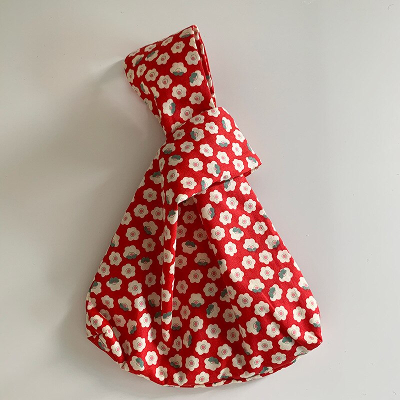 1pc eco-friendly nó bolsa arte retro bolsa do telefone móvel bolsa telefone menina coisas bolso pulseira mini flor rural: red