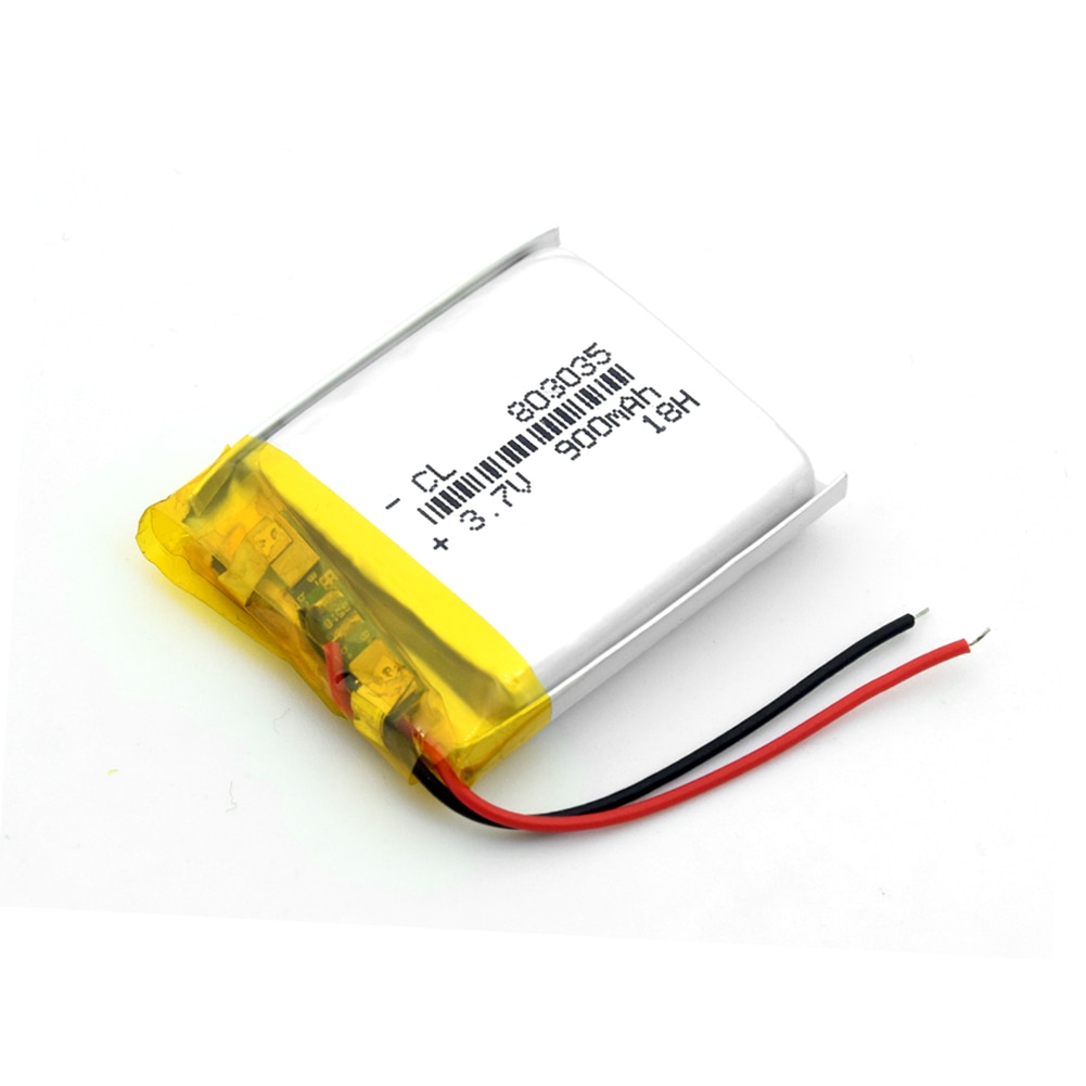Oplaadbare Lithium Polymeer Batterij 900 Mah 3.7V 803035 Li-Ion Batterij Voor Dvr, Gps, Mp3, Mp4, mp5 Power Bank, Speaker Luchtbevochtiger