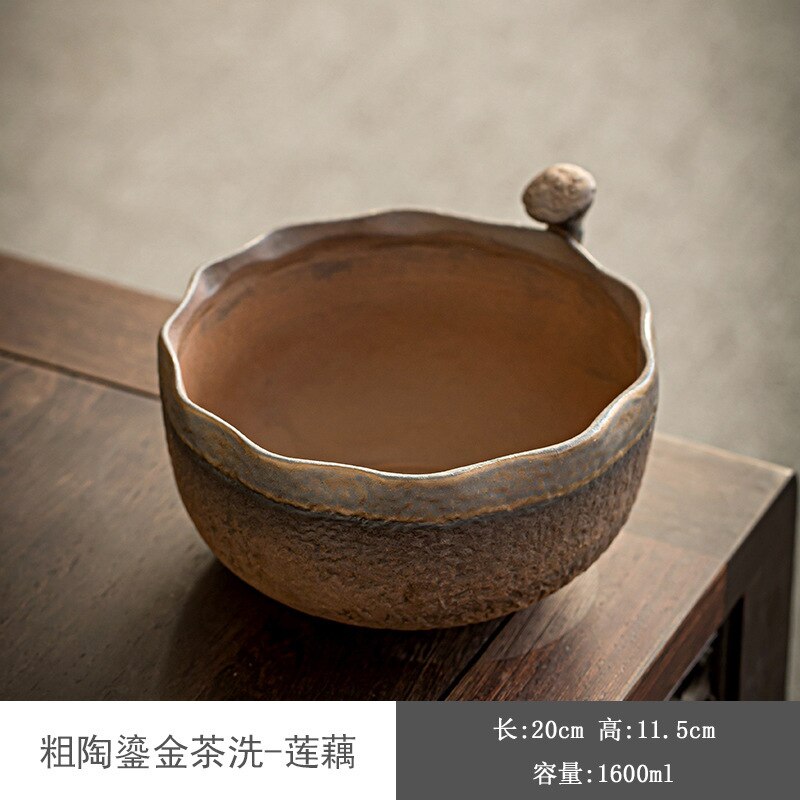 Grof Aardewerk Gilt Thee Wassen Keramische Water Kom Huishouden Kung Fu Thee Set Accessoires Cup Kom Thee Kom Thee Residu thee Artikelen: Default Title