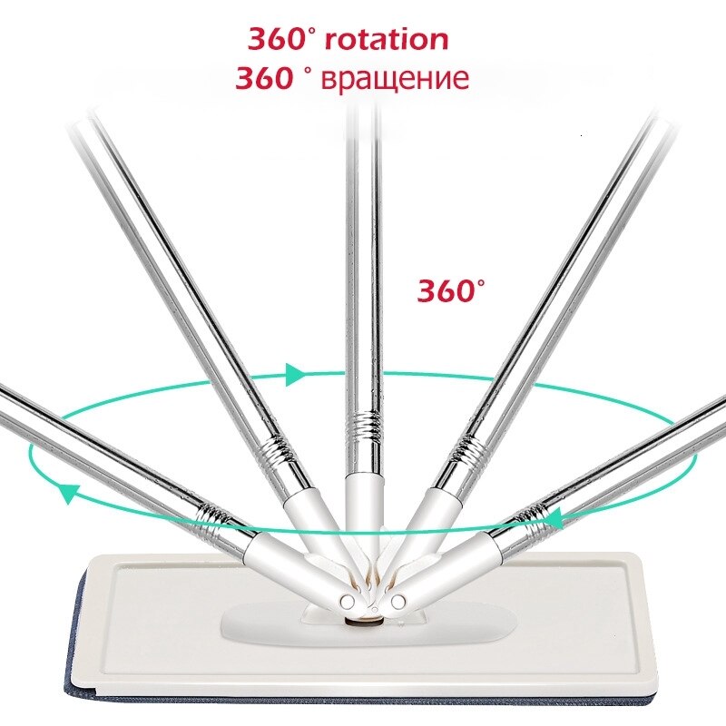 Serpillière et seau essoreur, lavage facile, rotation à 360 degrés, mains libres, nettoyage magique, rotation automatique, chiffons en microfibre